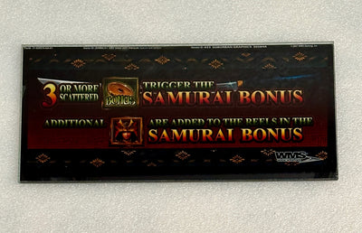 WMS Samurai Bonus Lower Marquee glass - Casino Network