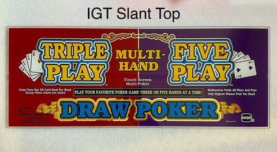 IGT Triple Play Five Play Multi Hand Slant Top Glass - Casino Network